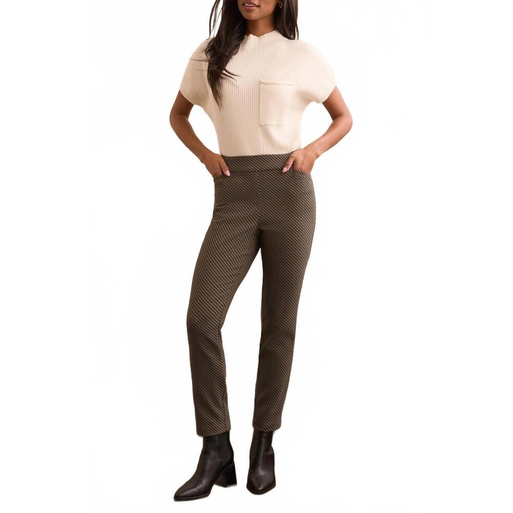NEW TRIBAL bengaline luxe pull-on ankle pants in black